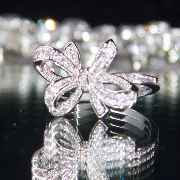 925 14kt Gold Dipped Pave Swarovski Fashion Ring - Picture 7 of 8